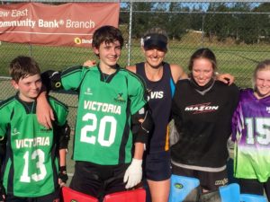 Rachael Lynch following a goalie clinic at Elgar Park